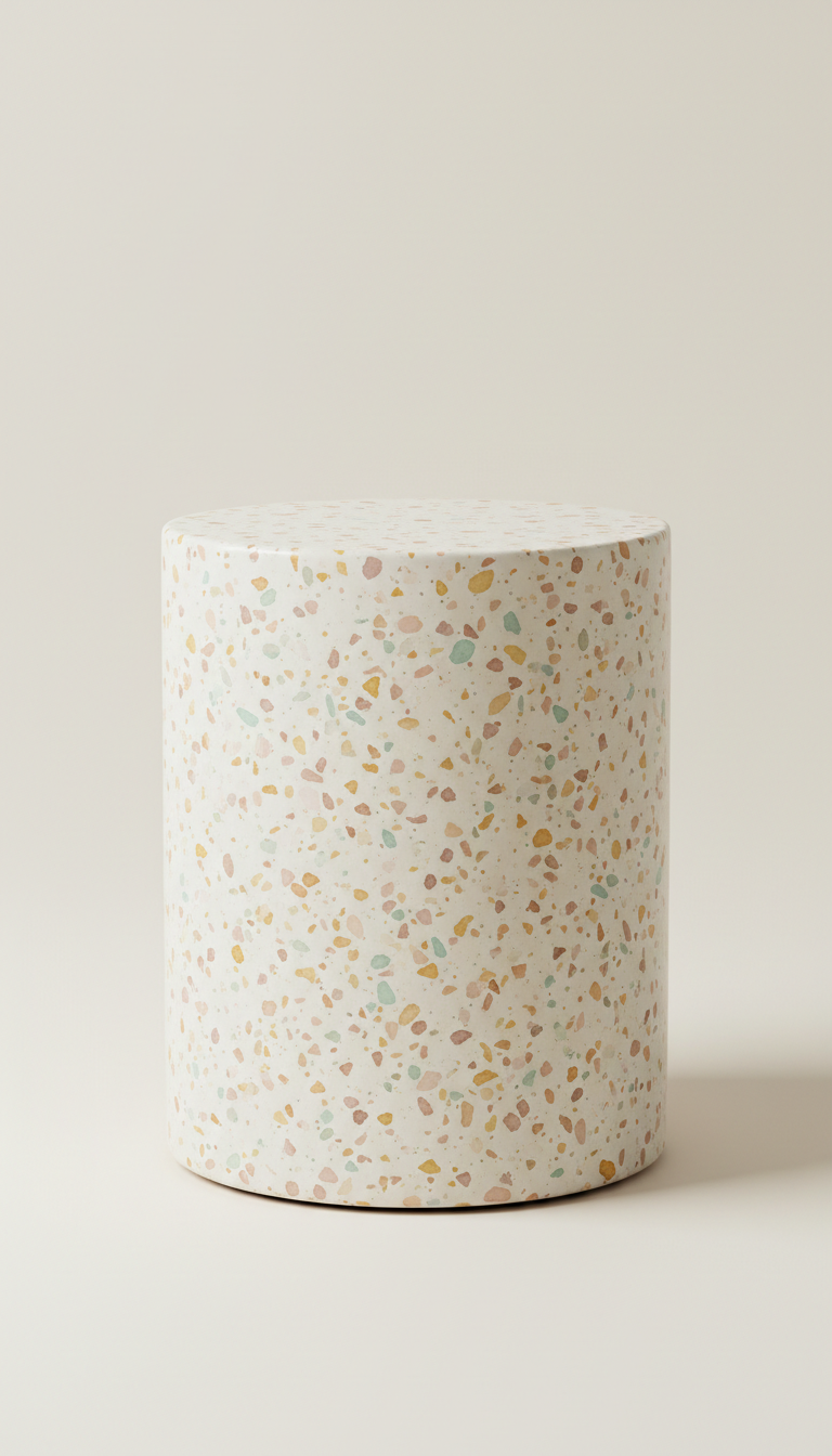 Terrazzo Side Table With Rounded Edges