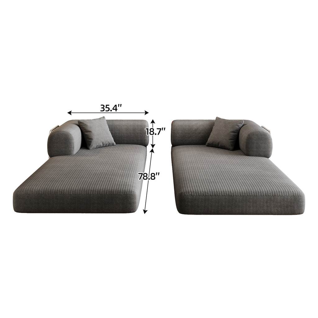 Milo 78.8" Floor Sofa - Rust Corduroy