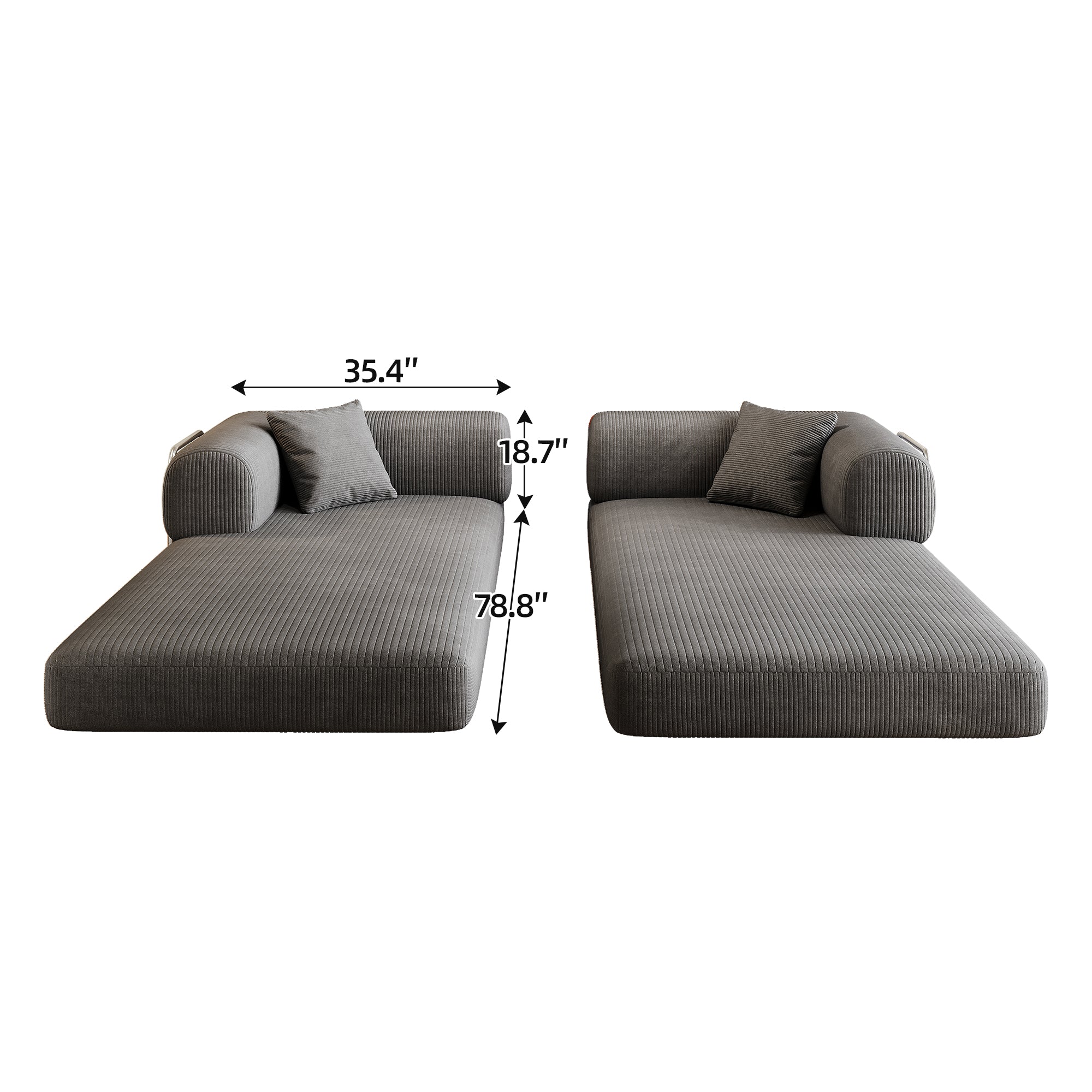 Milo 78.8" Floor Sofa - Rust Corduroy