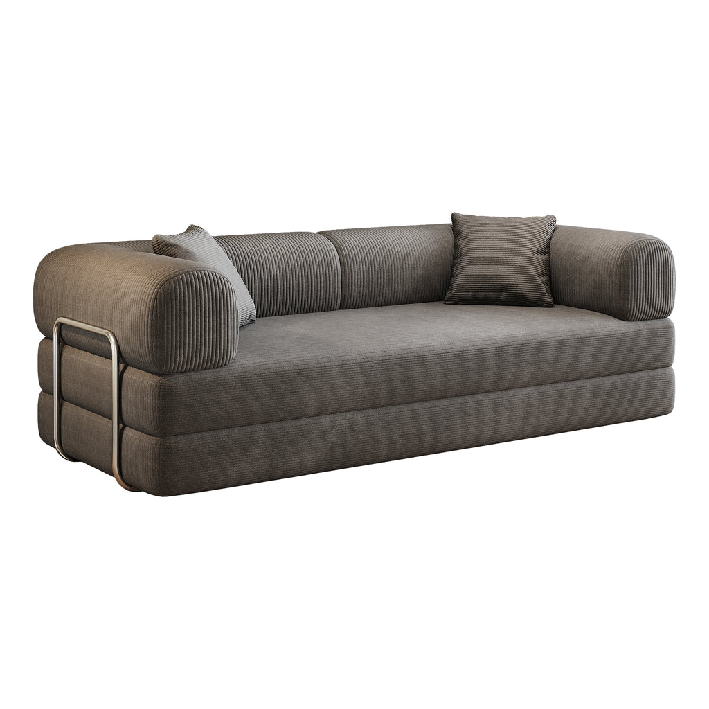 Milo 78.8" Floor Sofa - Rust Corduroy