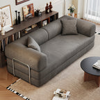Modern Milo corduroy floor sofa in a minimalist living room setting