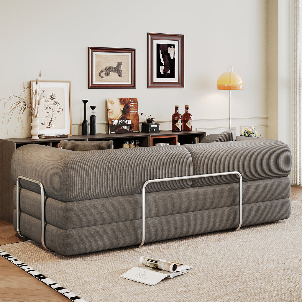Milo 78.8" Floor Sofa - Rust Corduroy