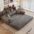Milo convertible sleeper sofa bed folded out flat for sleeping