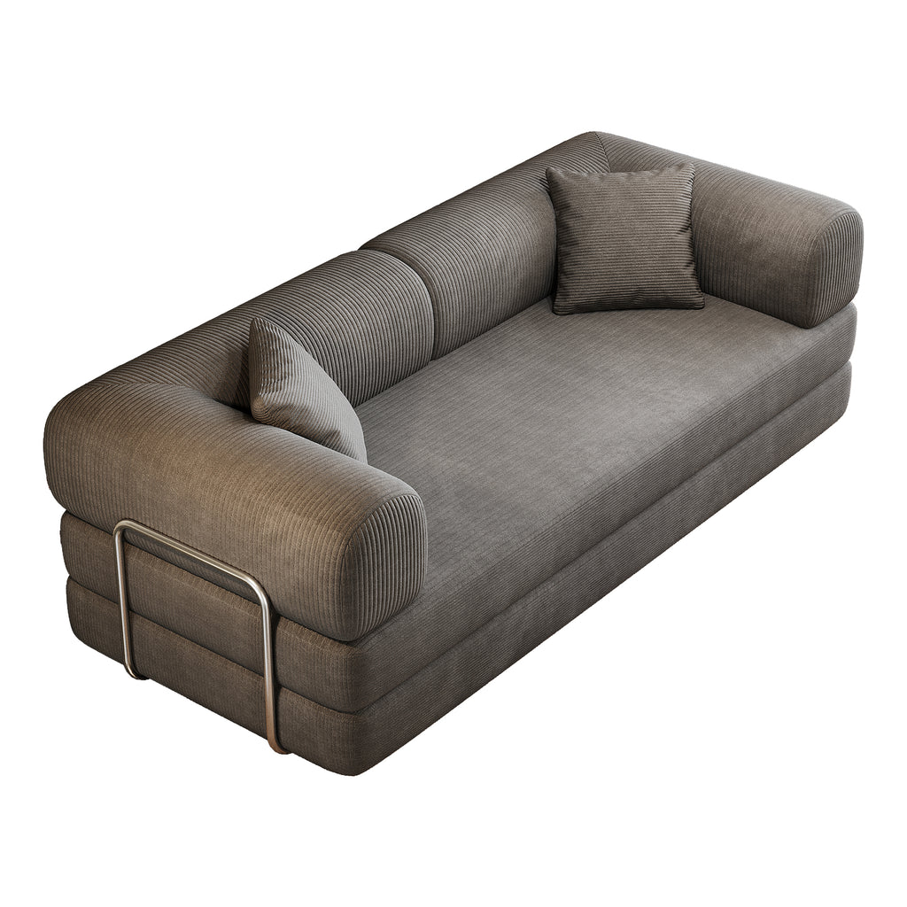 Milo 78.8" Floor Sofa - Rust Corduroy